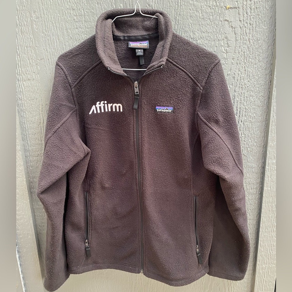Patagonia Synchilla womens Full Zip Stand Up Collar Fleece Black Sweater Medium
